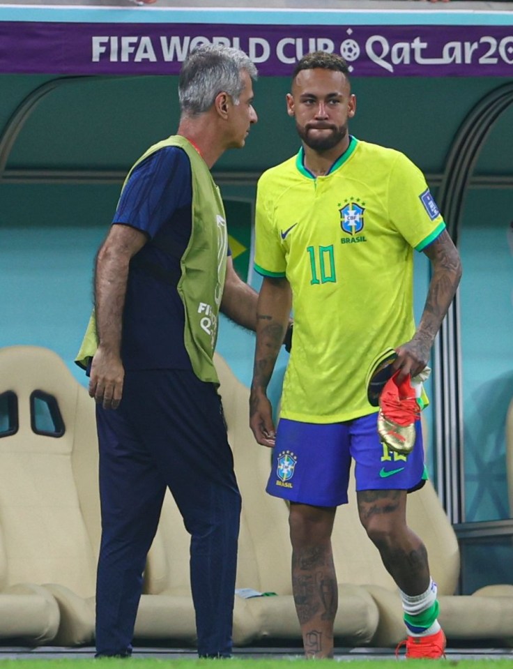 Brazil legend Neymar looks devastated as he has to go off injured