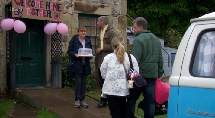 She was welcomed by Sam and Lydia Dingle