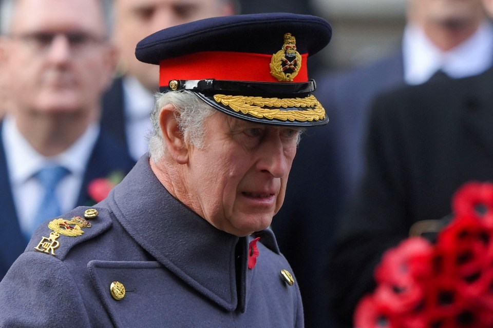 King Charles lays a wreath at today's Remembrance event