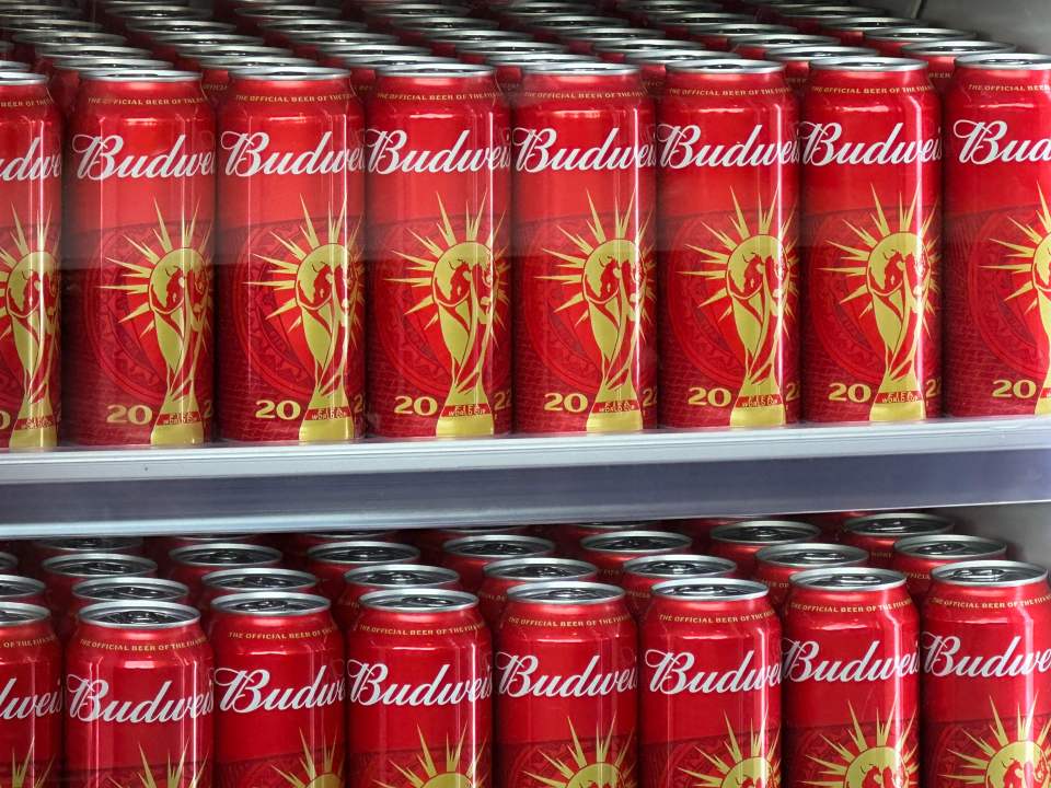 Punters will only be able to buy a £12 Budweiser at the official Fan Festival