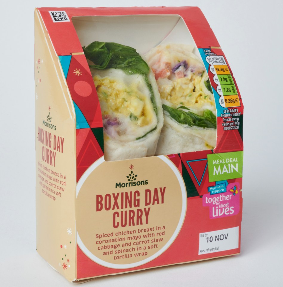 Similar to Sainsbury’s, Morrisons is also selling a curry wrap but it’s not vegetarian