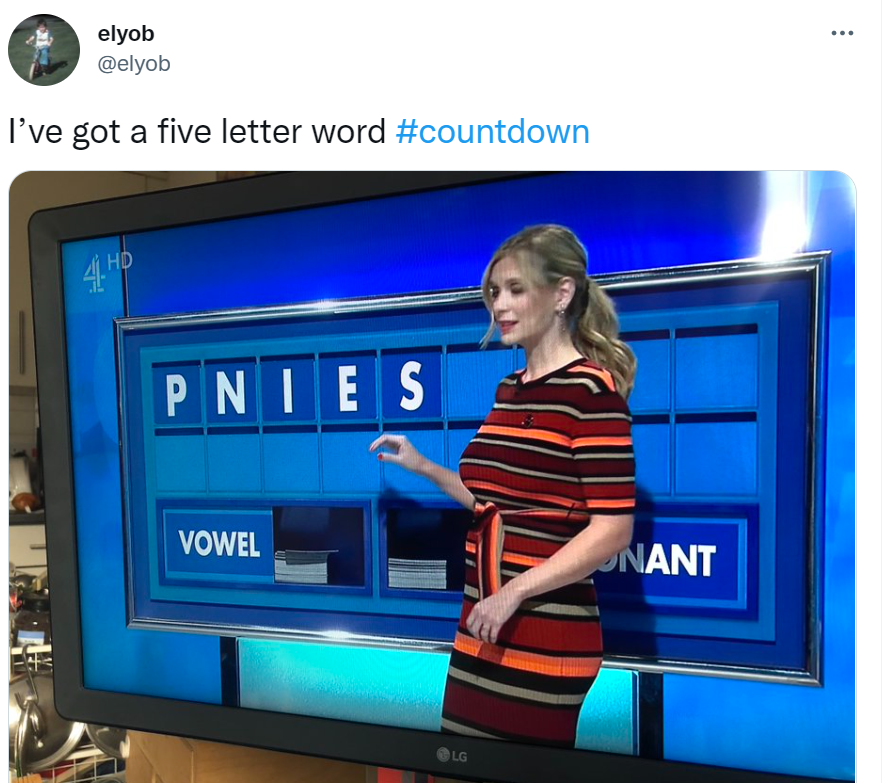 A Countdown viewer spotted another rude word