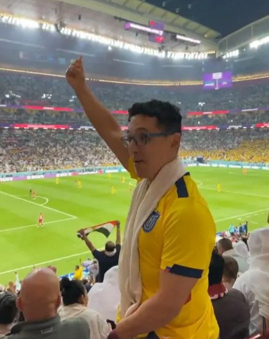 Ecuador fan Peter wound up Qatar fans with his provocative gesturing