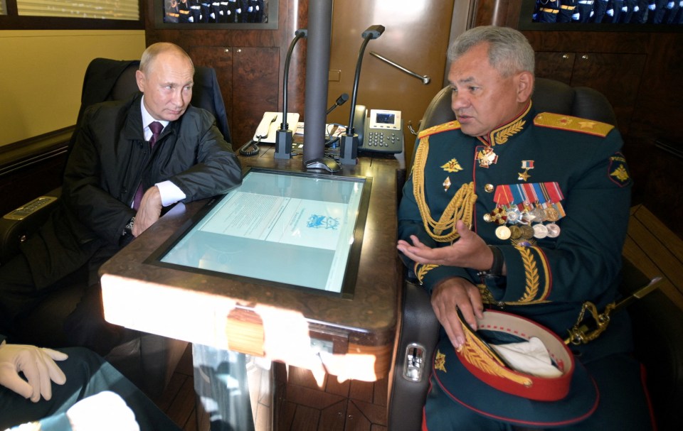 Vlad, pictured here with Defence Minister Sergei Shoigu, was reportedly not part of the Kremlin talks