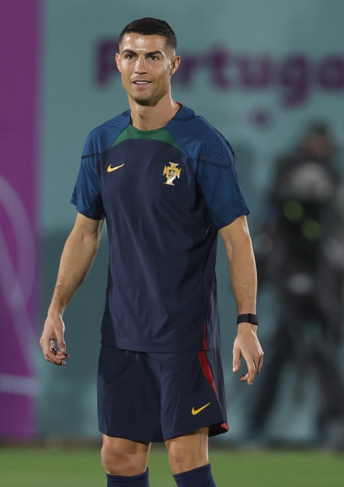 Cristiano Ronaldo trains with Portugal after being axed by Manchester United