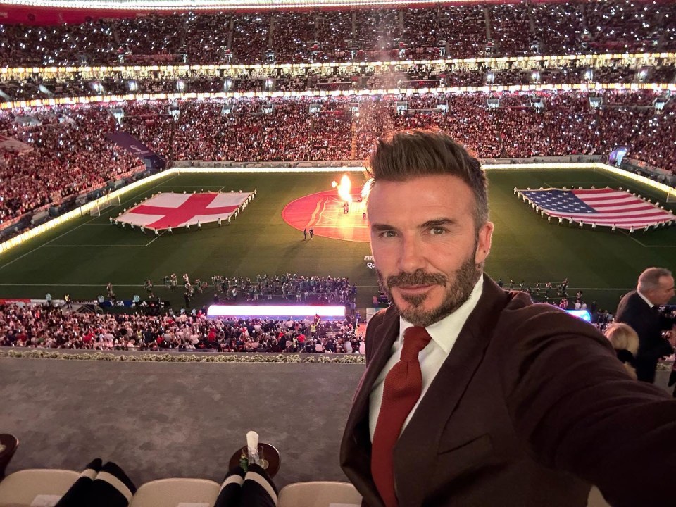 The former England captain posed for a selfie at the England USA game