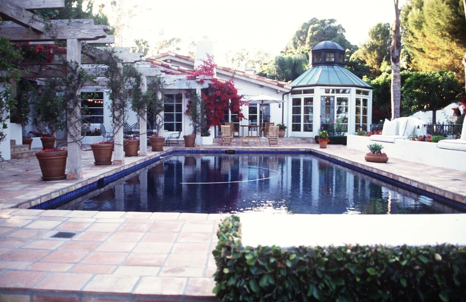 The Malibu home featured a lavish swimming pool