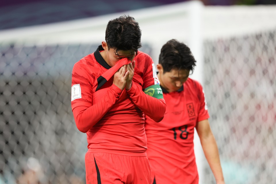 Son Heung-Min looked gutted as his side face an early exit from the World Cup