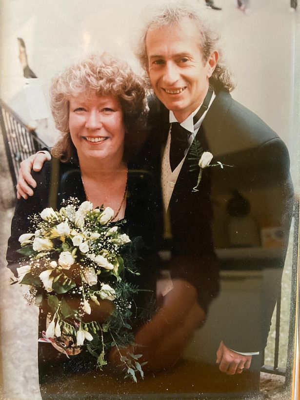 The pair, pictured on their wedding day, booked the trip together following Janet's all-clear from cancer