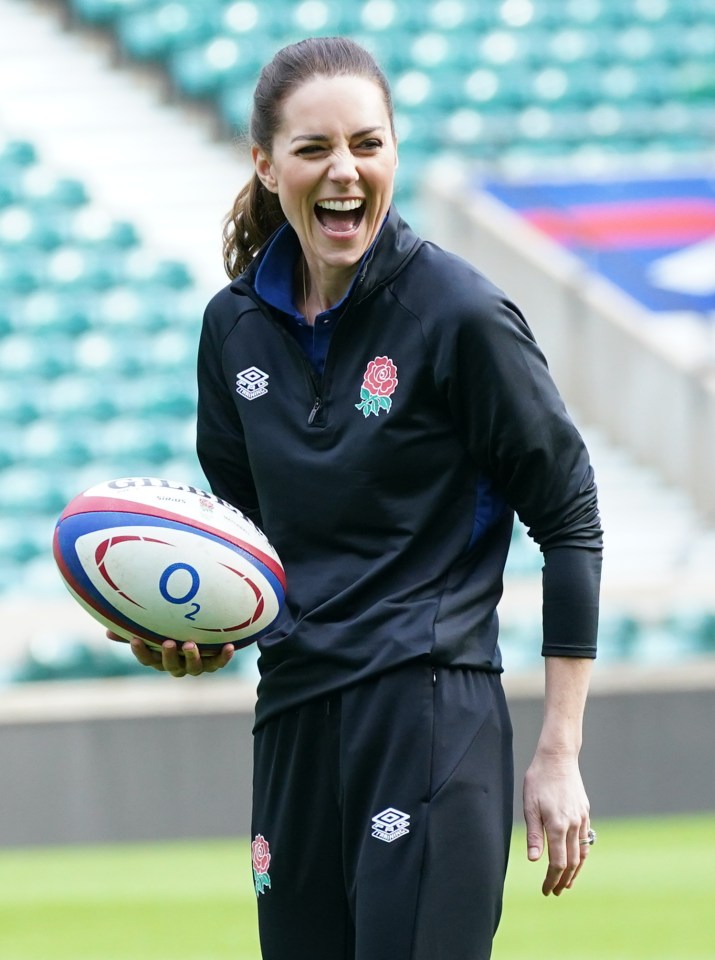 The Princess of Wales previously joined in a training session with England's rugby union players