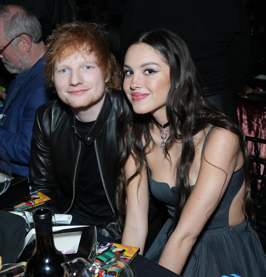 Ed Sheeran pictured with Olivia Rodrigo at the bash in California