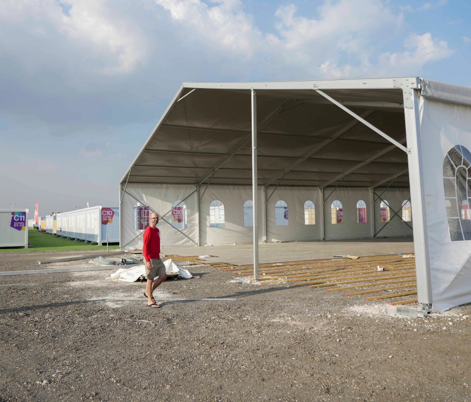 Parts of the fan village simply looked unfinished