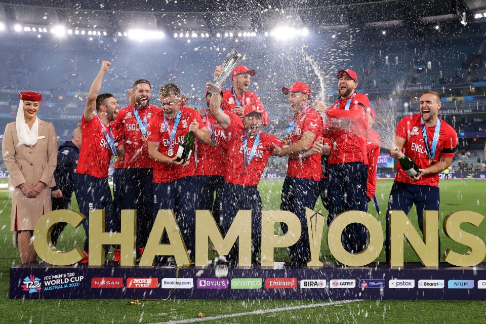 England's jubilant stars go crazy as they are crowned world champions