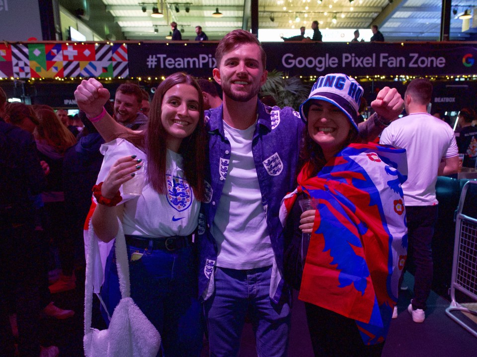 England fans at Box Park Wembley ready for the clash