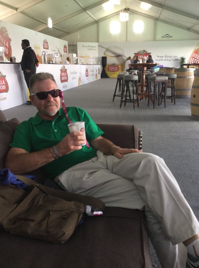 Many fans have managed to sniff out pints - including this guy who travelled to watch the golf and enjoy a drink