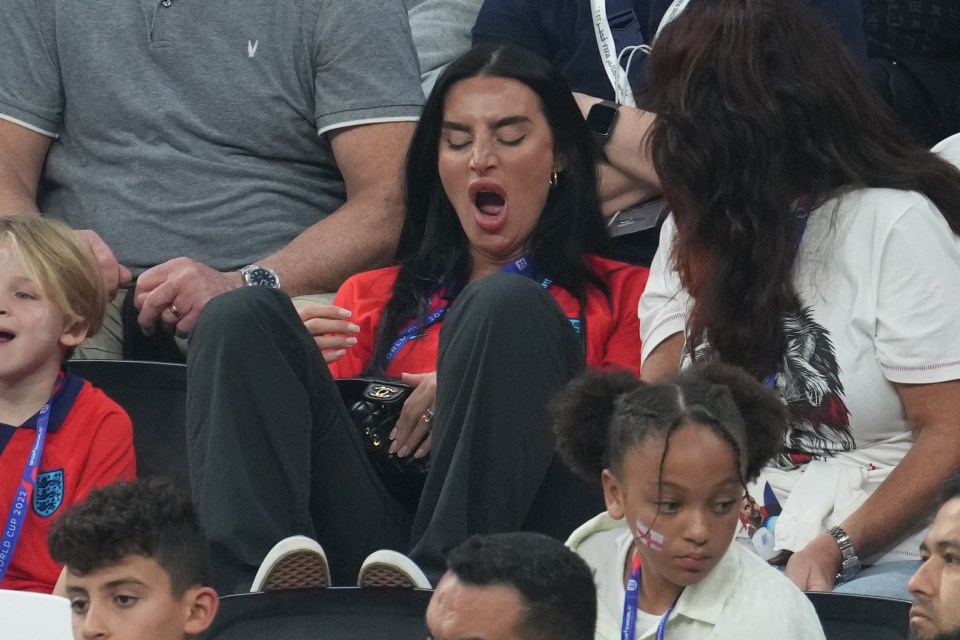 Kyle Walker’s wife Annie Kilner let out  a yawn