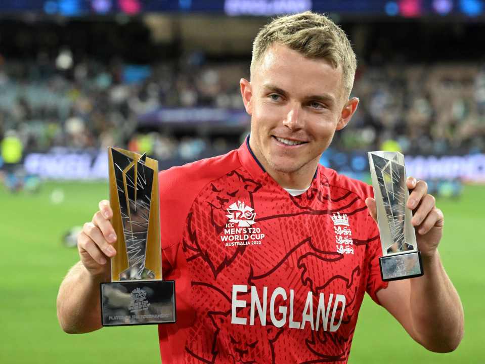 Sam Curran with his man of the match award