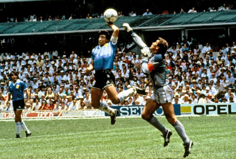 Diego Maradona's 'Hand of God' goal sent England out of the 1986 World Cup in Mexico