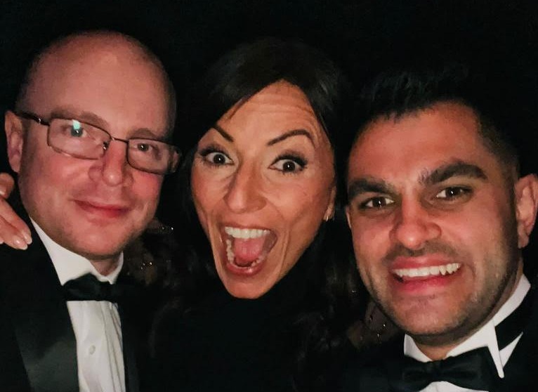 Telly favourite Davina McCall with Magpas Air Ambulance heroes, paramedic Steve Chambers, left, and Dr James Price