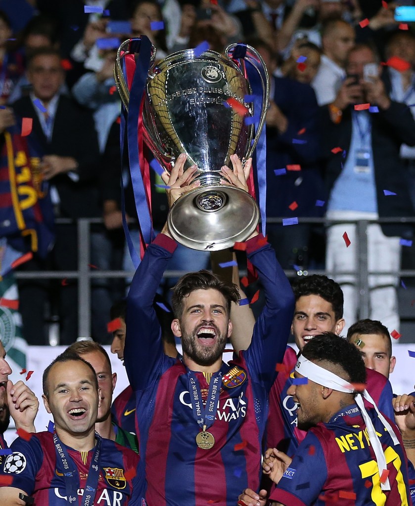 Pique leaves Barcelona having won La Liga eight times and lifting the Champions League trophies three times