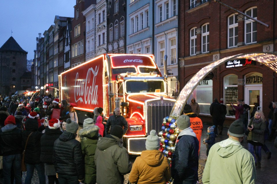 Thousands of people gather to see the Christmas Coca-Cola truck each year