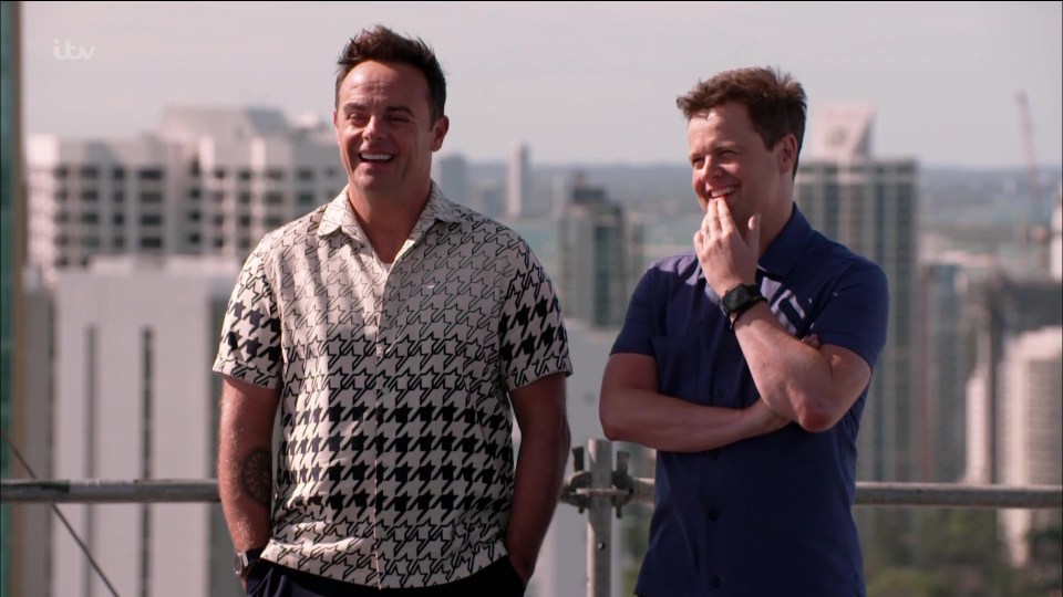 Ant and Dec were spotted giggling on the sidelines