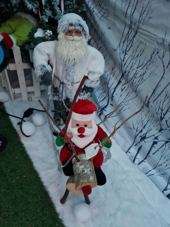 The grotto has a Santa and reindeer scene set up for the kids