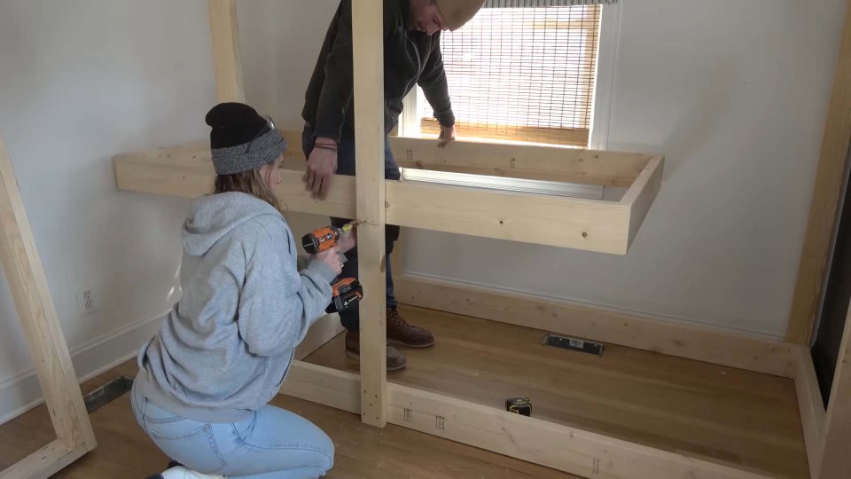 Her brother helped secure the bed into place