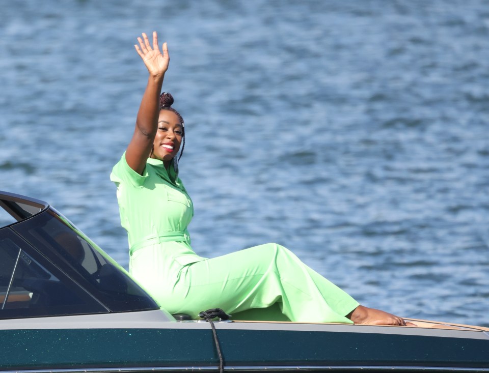 Scarlette Douglas looked like she was on holiday as she relaxed on deck