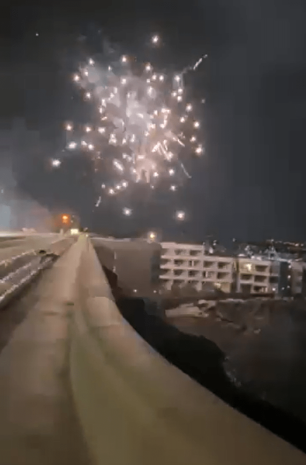 Marseille fans let off fireworks in the middle of the night near Spurs' hotel