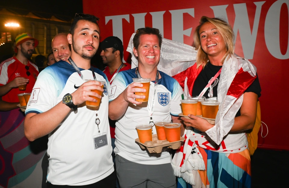 Supporters in Qatar have managed to find pints in the country - including in the designated fan base