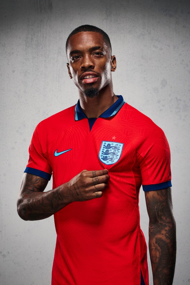 The striker modelled the Three Lions' kits as part of the launch