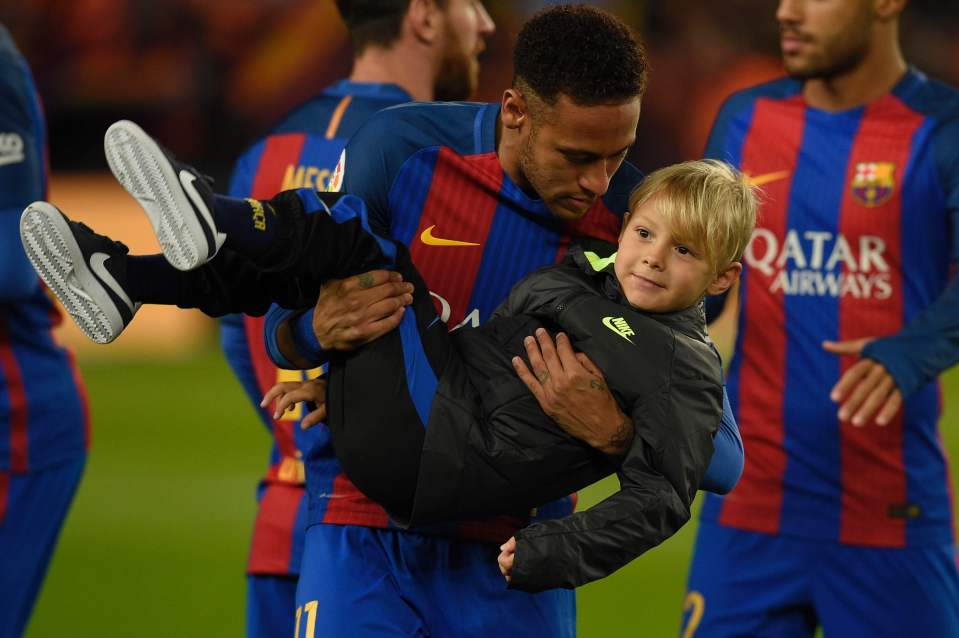 Neymar and his son Davi Lucca