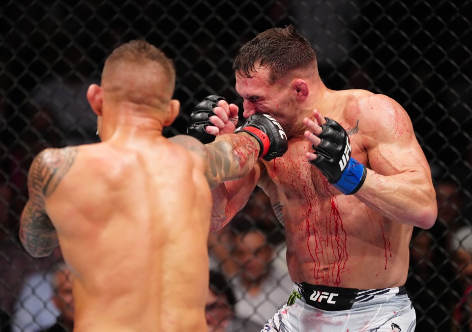 Poirier appeared to break Michael Chandler's nose in the first round