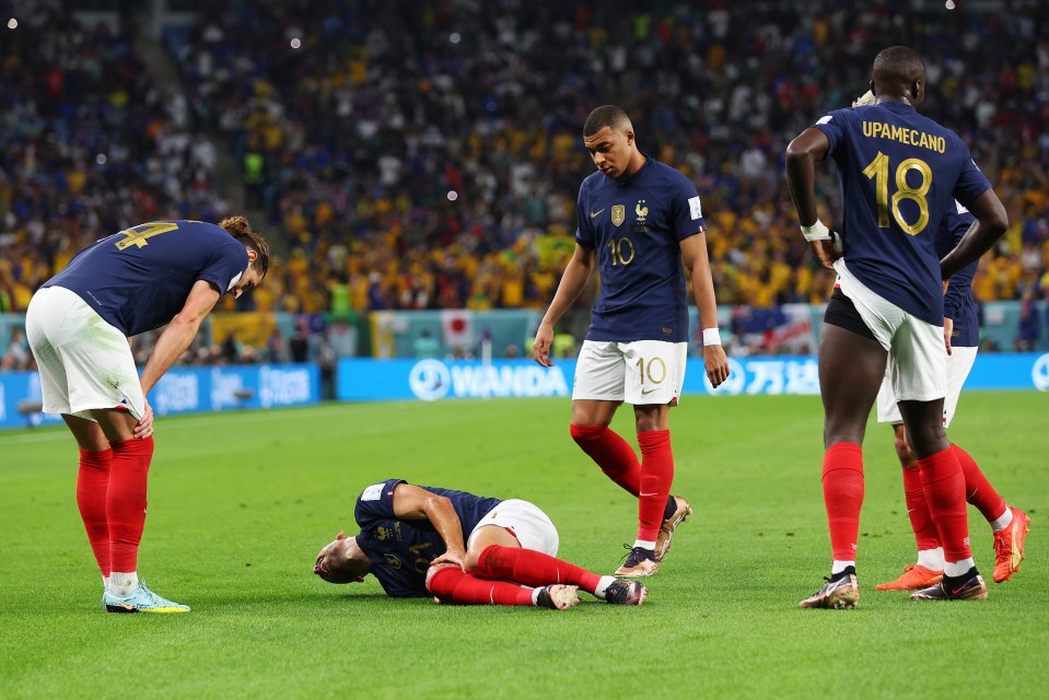 Lucas Hernandez suffered a knee injury in the early stages against Australia