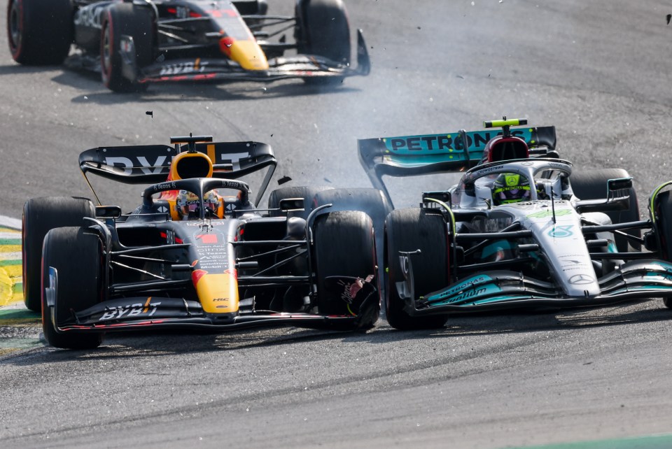 Lewis Hamilton and Max Verstappen were involved in a collision at the Brazilian GP