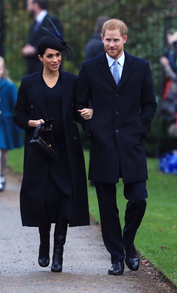 Prince Harry and Meghan Markle, pictured on Christmas Day in 2018, are expected to snub the King's invitation to join the family this year