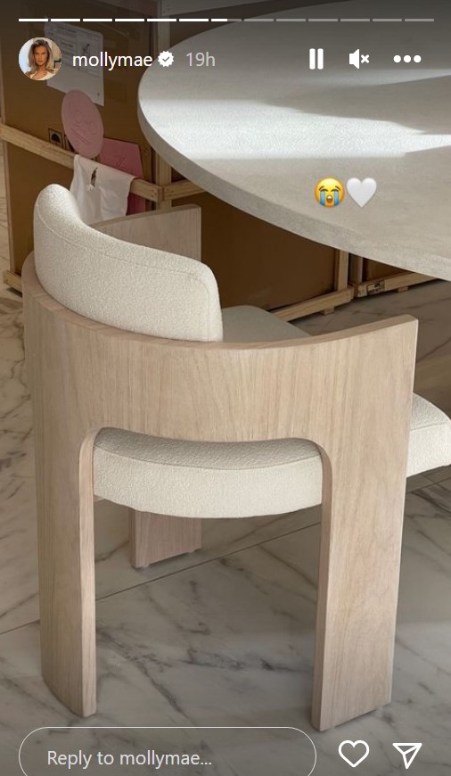 Molly Mae reveals huge dining room with marble table and six chairs costing £2,200 each