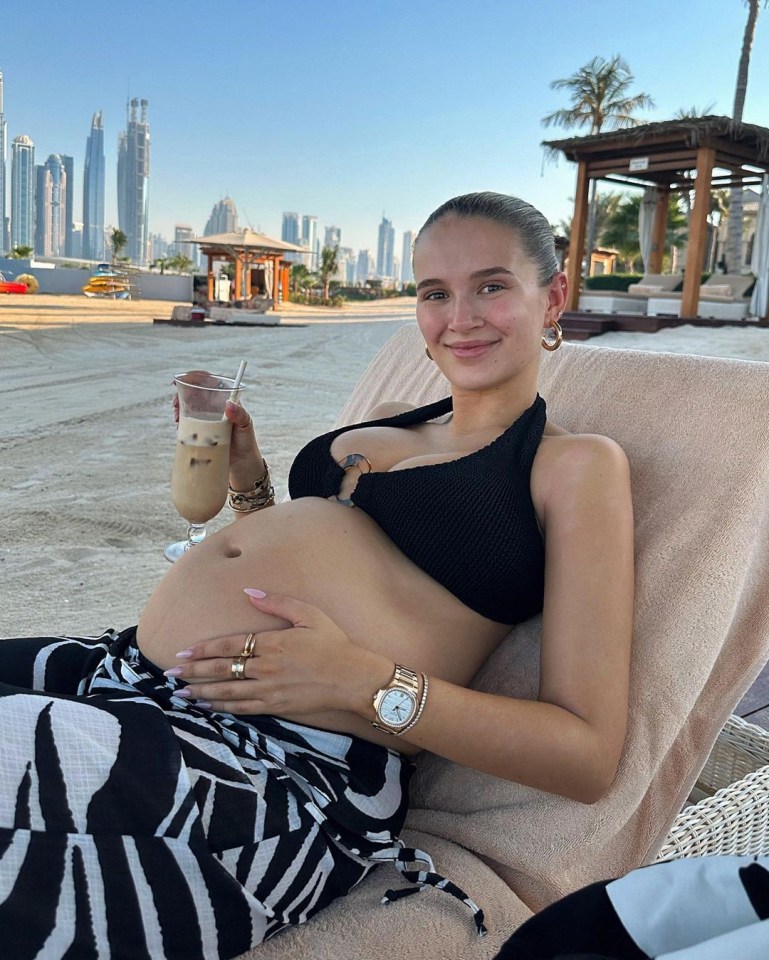 Molly-Mae Hague enjoying a holiday with beau Tommy Fury in Dubai as she turns 7 months pregnant