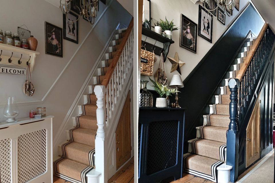 The staircase was re-vamped and restored with a fresh paint job