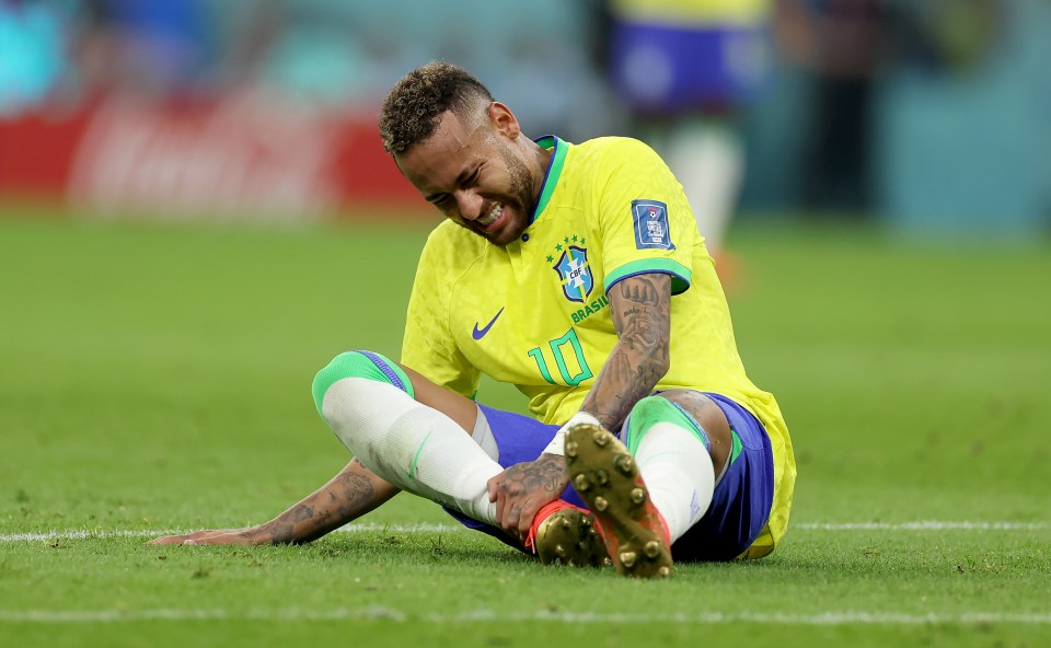 Neymar suffered an ankle injury against Serbia