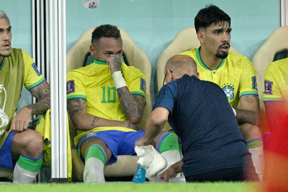 Neymar was distraught on the bench