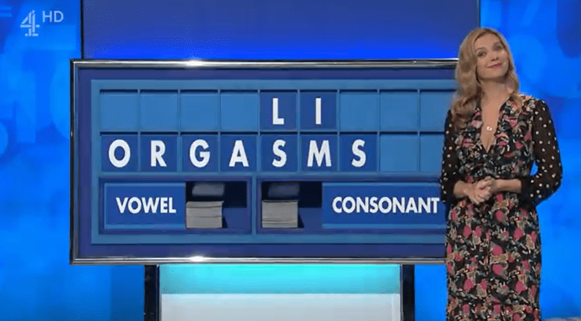 Rachel Riley looked gorgeous as she spelled out the word on the board