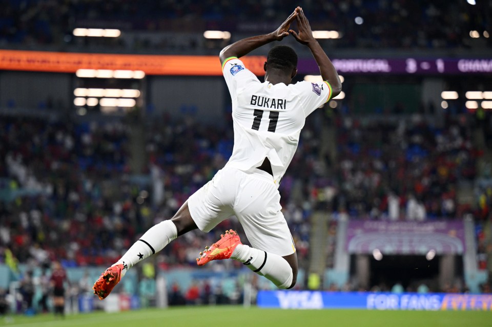 Osman Bukari cheekily used Ronaldo's celebration as he pulled Ghana back into an entertaining game