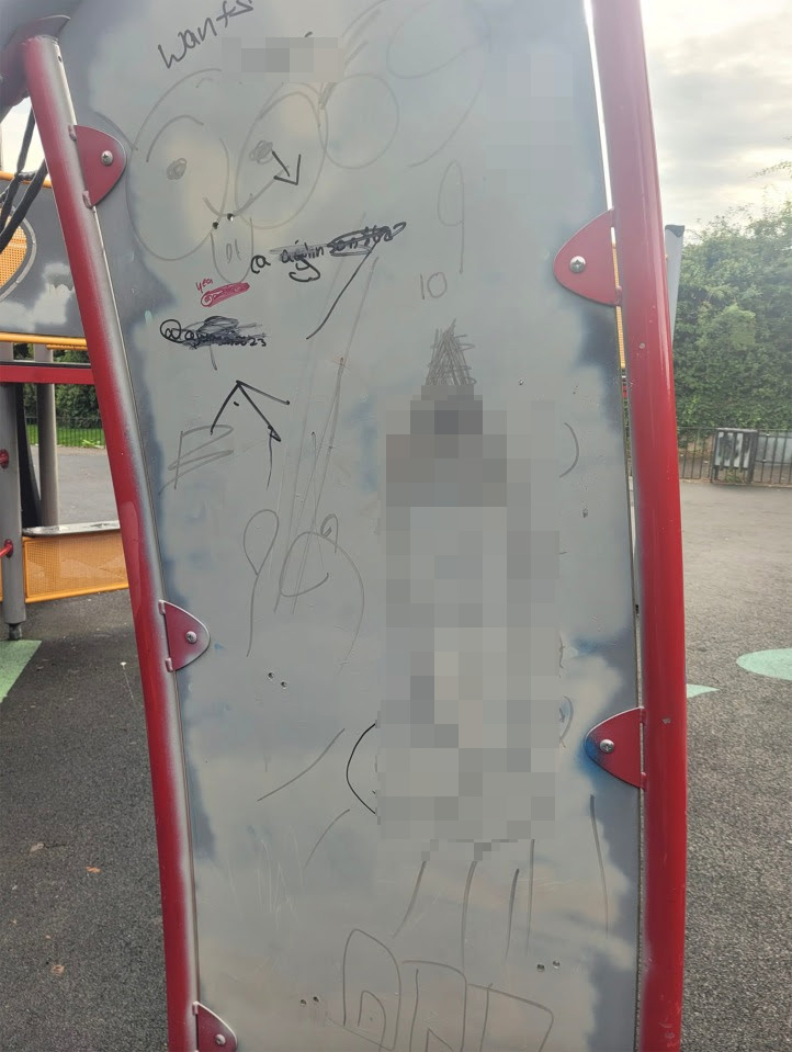 As well as graffiti, needles and glass bottles have been left