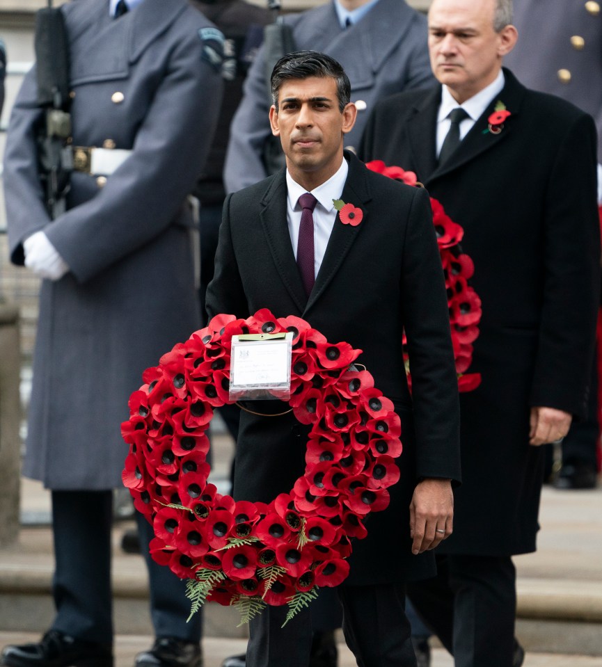 PM Rishi Sunak pays tribute to Britain's fallen soldiers at the Remembrance Day Service