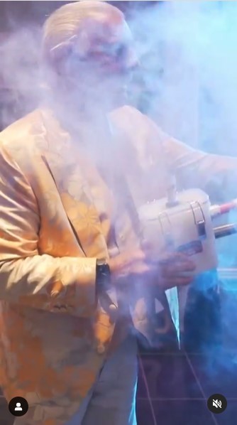 Ric Flair fired a weed gun as he celebrated the launch of his product in Las Vegas