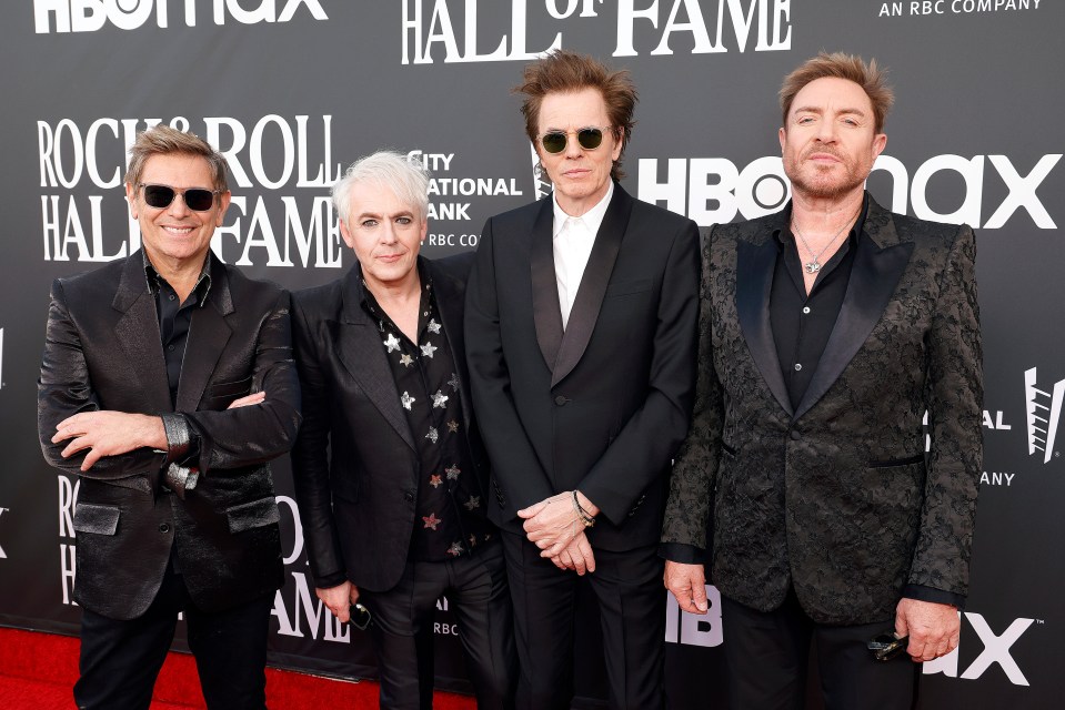 Duran Duran Simon Le Bon spoke about Andy Taylo's diagnosis at the Rock And Roll Hall Of Fame - pictured Roger, Nick, John, Simon