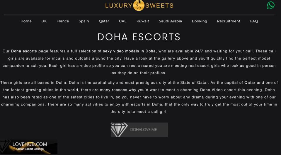 Bookings for escort services in Qatar have boomed since the tournament kicked off