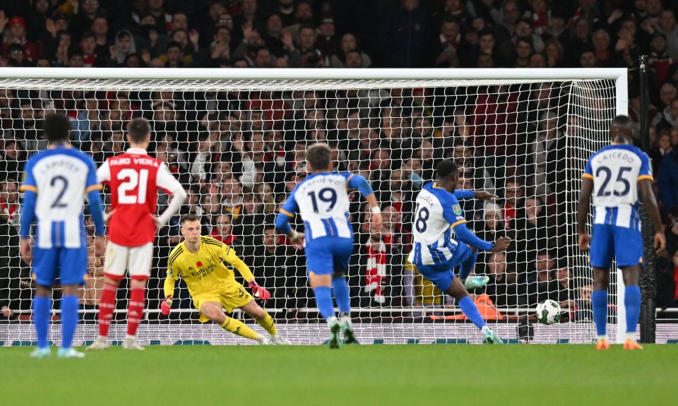 Former Arsenal striker Welbeck levelled from the penalty spot